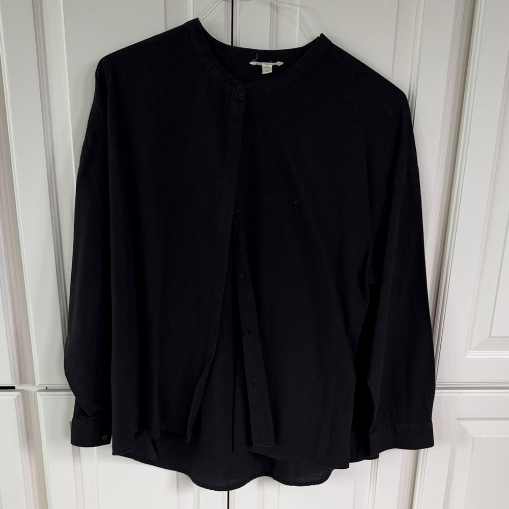 Eileen Fisher Classic Black Button-Down Shirt